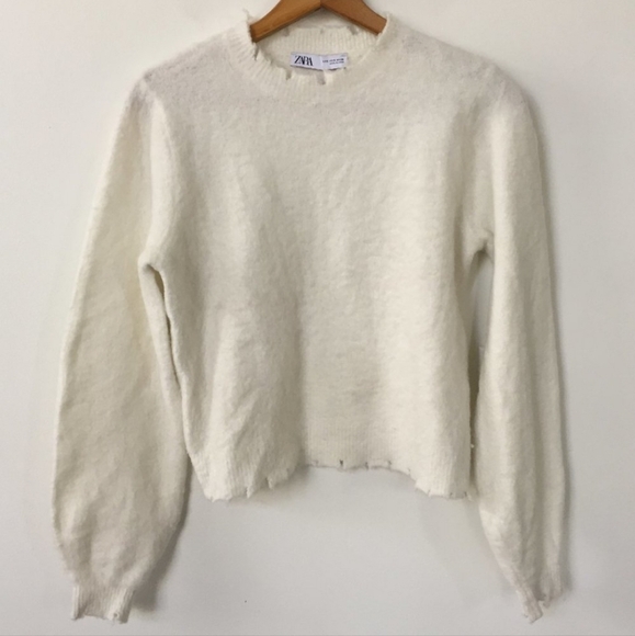 EUC Zara White Alpaca & Wool Sweater - Picture 3 of 9